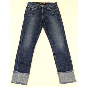 Joe's Jeans Women's Skinny Dark Blue Distressed Cuffed Hem